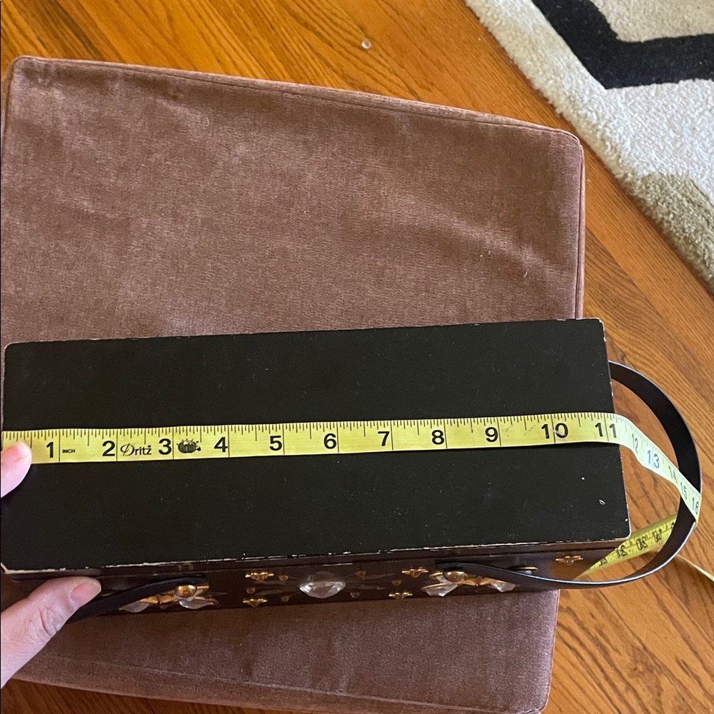 RARE Collins of Texas Wood Black Handheld Snowflake Embell Bag with Original Box - Picture 13 of 16